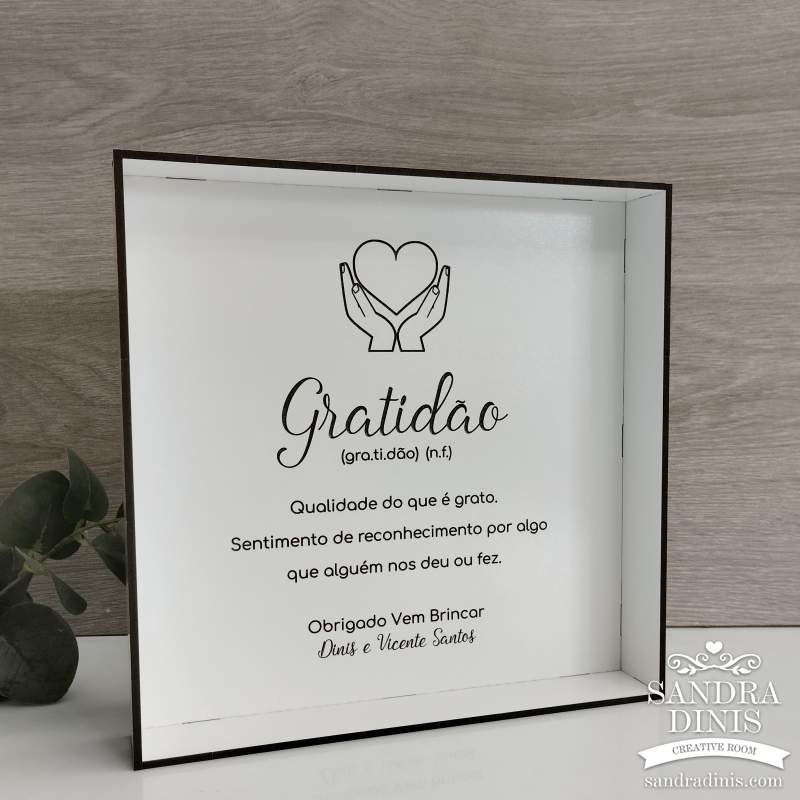 Quadro personalizado com dedicatória