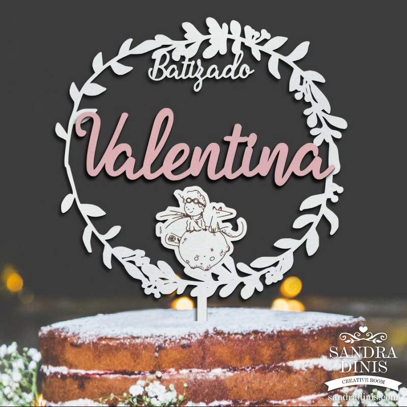 Topo de Bolo Floral Temático - Principezinho
