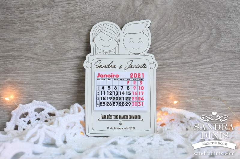 Calendário íman casal namorados