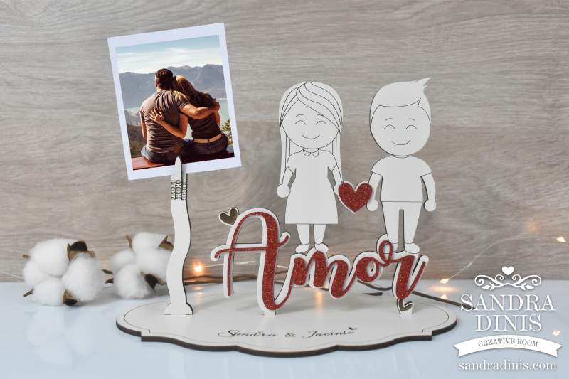 Casal porta-foto Amor