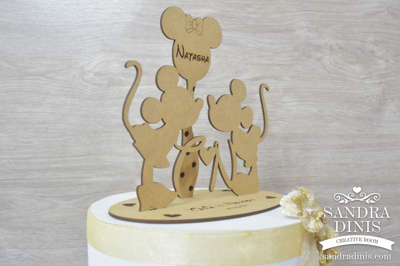 Topo de bolo Minnie e Mickey para Casamento e Batizado