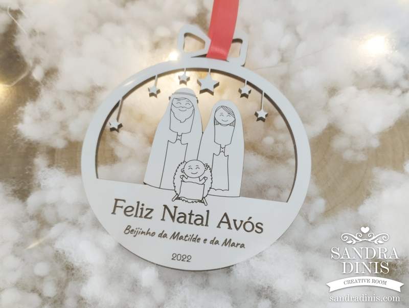 Bola Natal com presépio avós maternos 