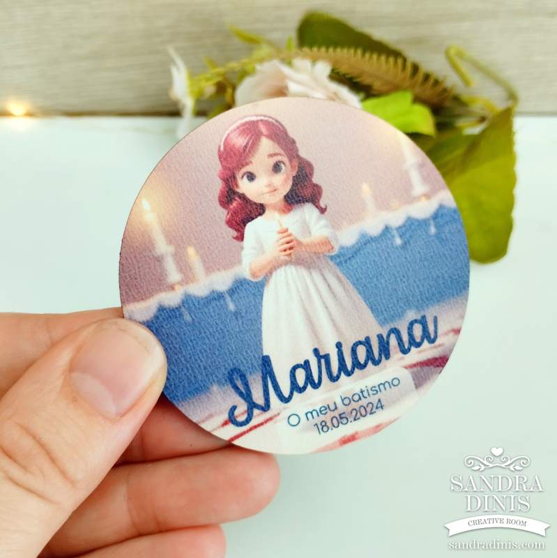 Íman Menina com Vela - lembrança personalizada  novo