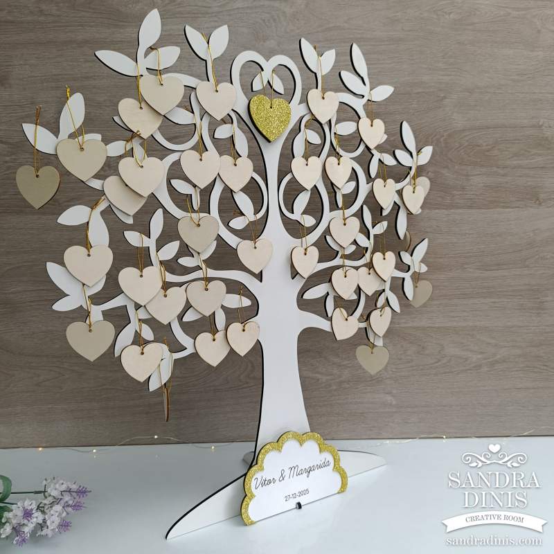 Quadro de honra casamento 35 corações Árvore da vida 