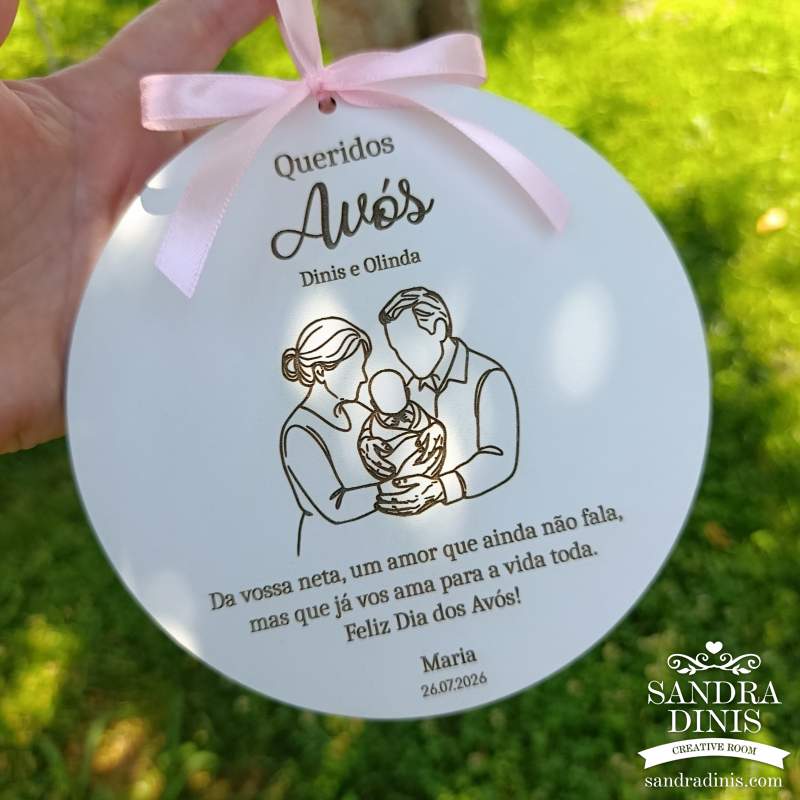 Placa avó /avô personalizada - Dia dos Avós V1