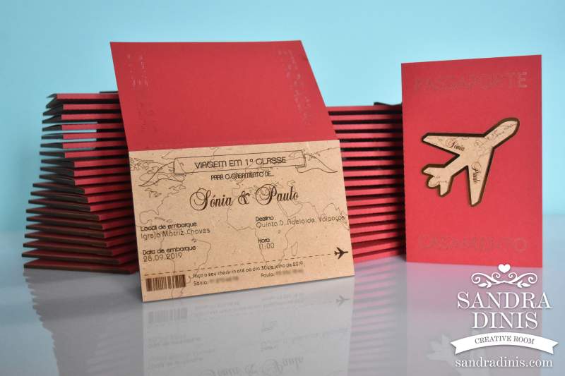 Convite Passaporte para casamento - personalizado