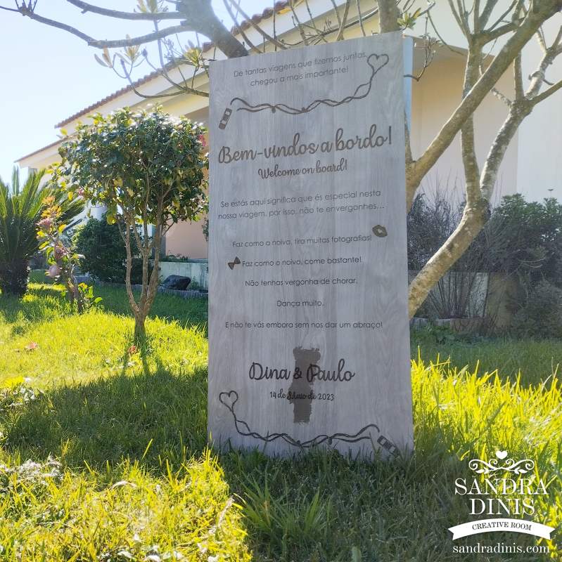 Placa Entrada na Quinta Viagens Portugal  Boas-vindas