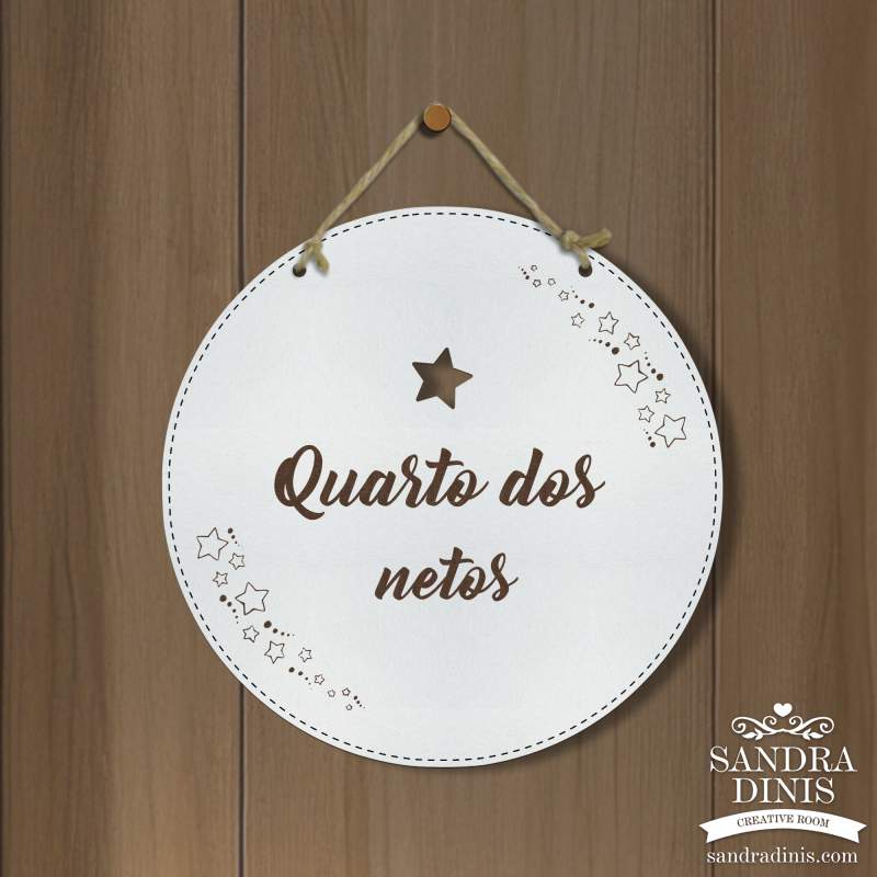 Placa quarto / porta criança com estrelinhas personalizada