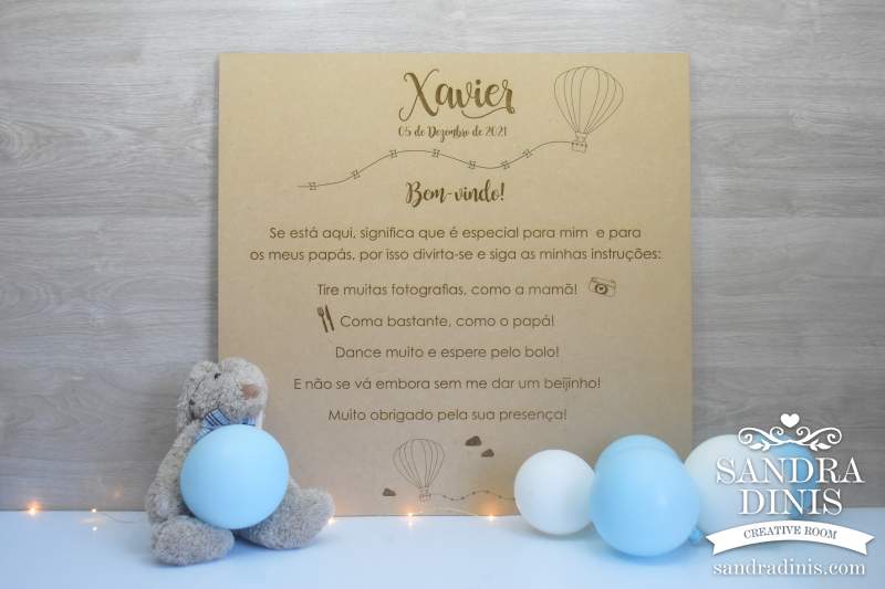 Placard Balão de Ar Quente Média - Viagens Boas-vindas