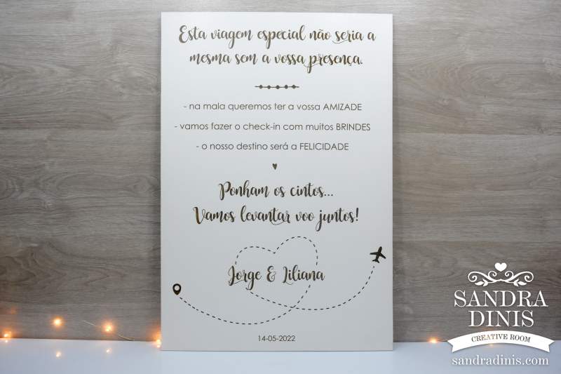 Placard para quinta viagens  Boas-vindas