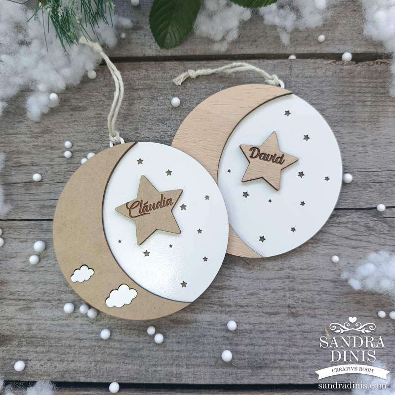 Bola Natal com Lua personalizada com nome