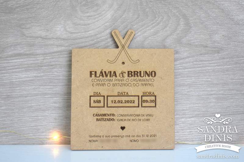 Convite para casamento personalizado - Hóquei patins