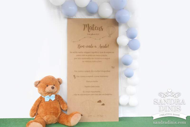 Placa Entrada na Quinta Balão de Ar Quente XL -Viagens  Boas-vindas